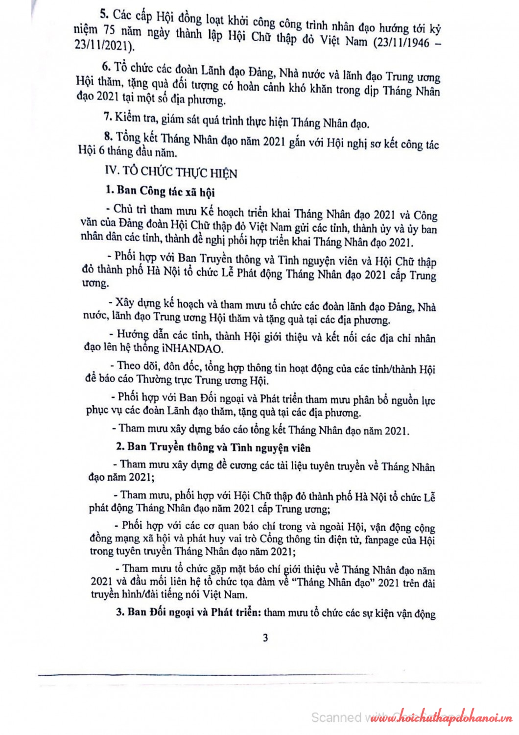 KH tháng nhân đạo 3