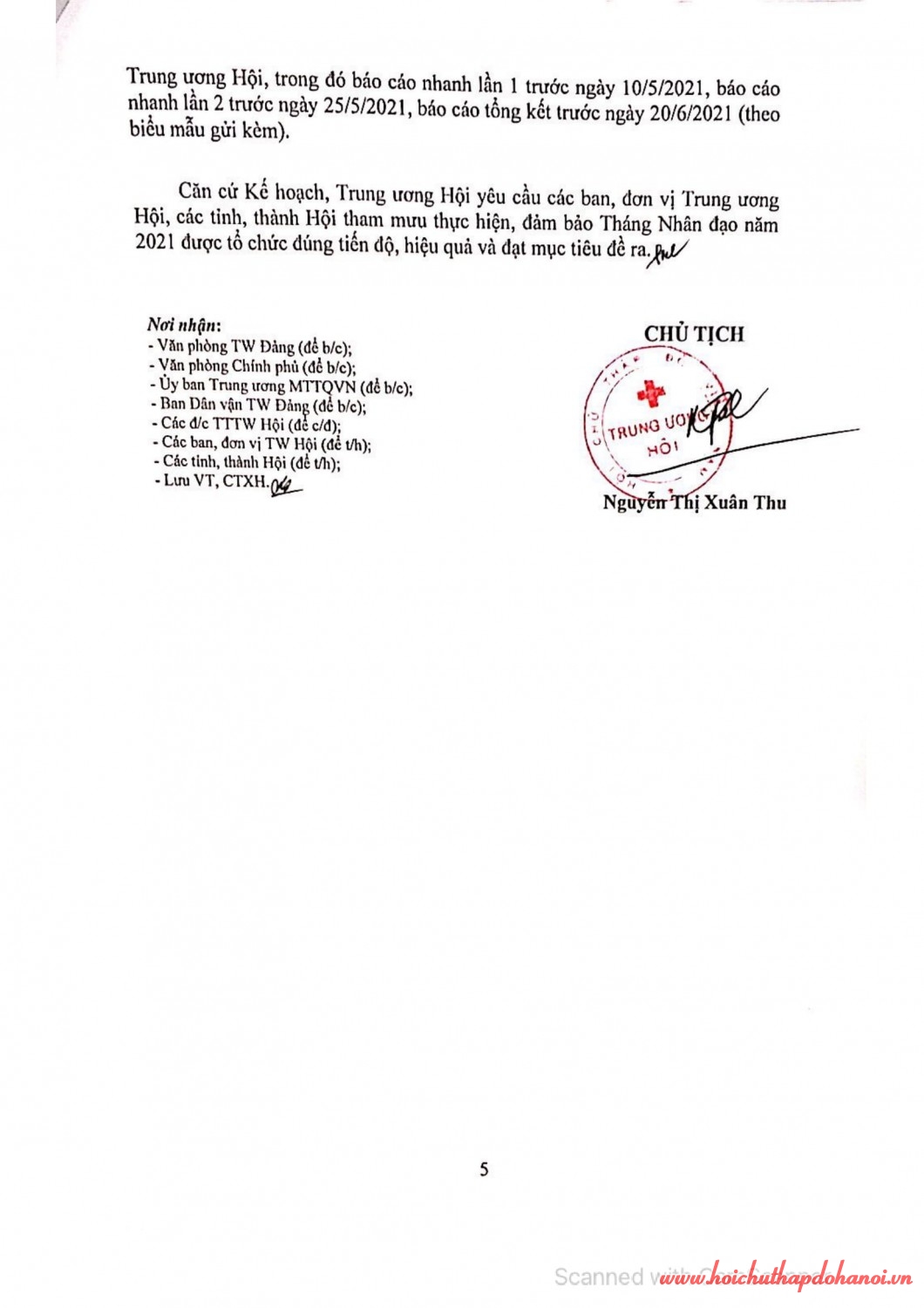 KH tháng nhân đạo 5